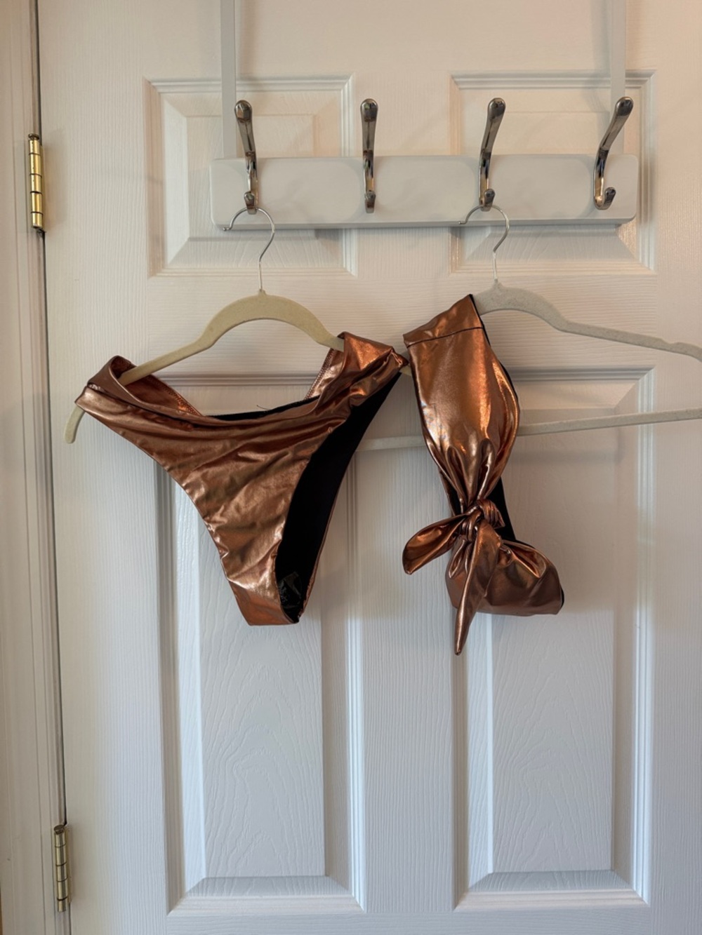 Metallic Copper Bikini Set - High Shine Swimwear